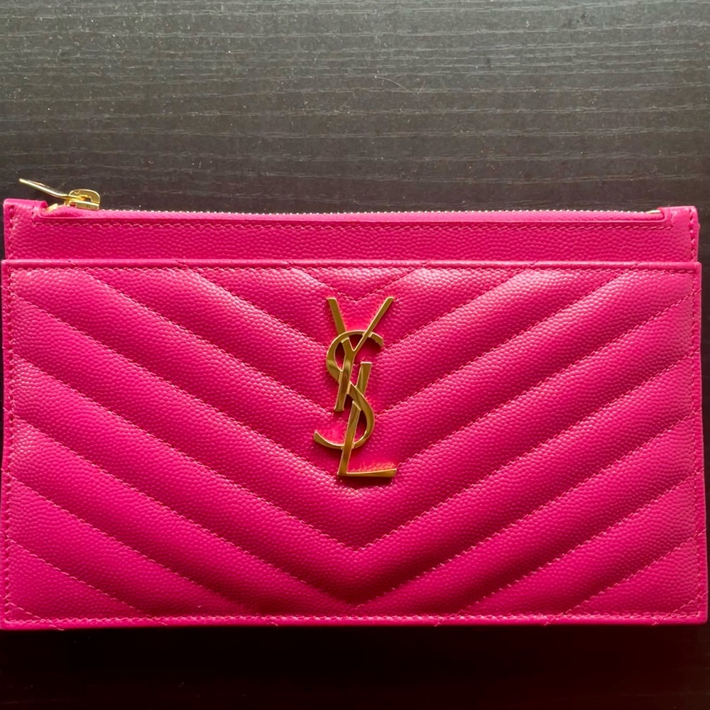 Brand new with tags YSL hot pink wallet